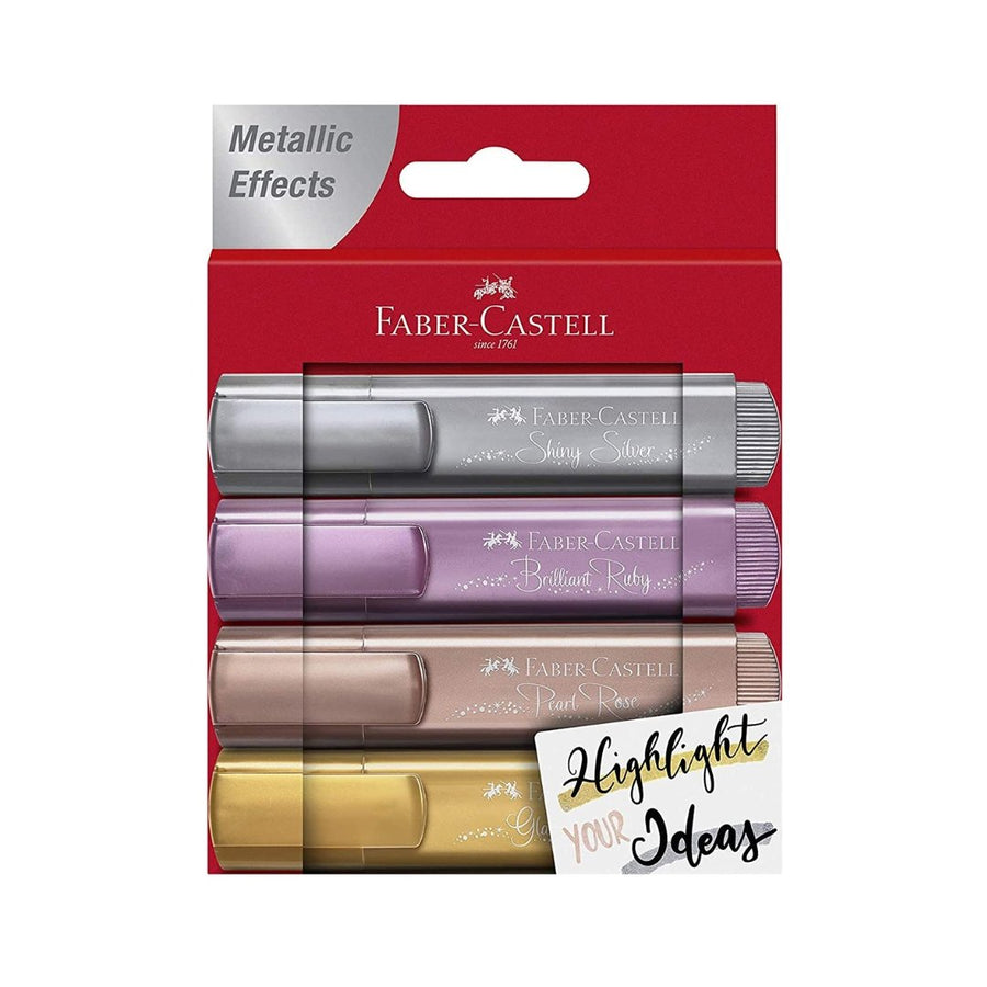 Faber Castell Metallic Textliner Pen -Pack of 4 - SCOOBOO - 15 46 40 - Highlighter