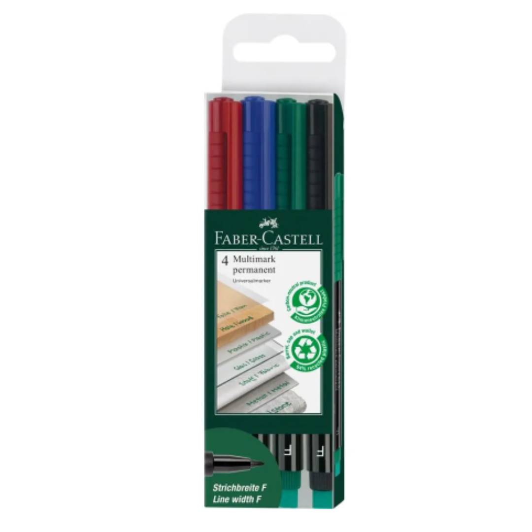 Faber Castell Multimark Overhead Permanent Marker-Pack Of 4 - SCOOBOO - 151304 - Fineliner