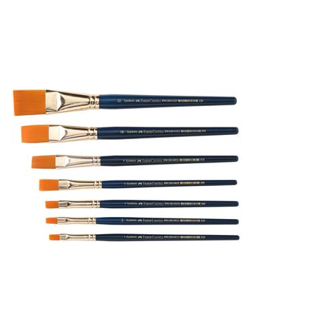 Faber-Castell Paint Brush Set - Flat (Navy Blue) - SCOOBOO - 114702 - Paint Brushes & Palette Knives