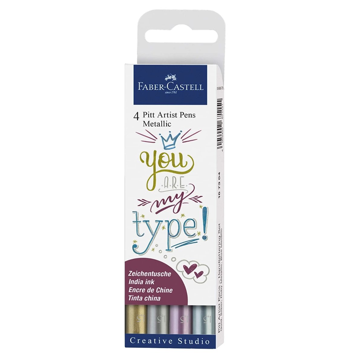 Faber-Castell Pitt Artist Pen Set - Pack of 4 (Metallic) - SCOOBOO - Faber-Castell-Pitt Artist-Pack of 6 (Metallic) - Fineliner