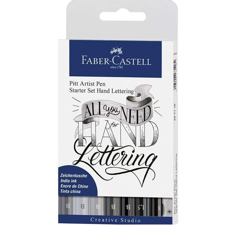 Faber-Castell Pitt Artist Pen Starter Set Hand Lettering - SCOOBOO - 267118 - calligraphy pens