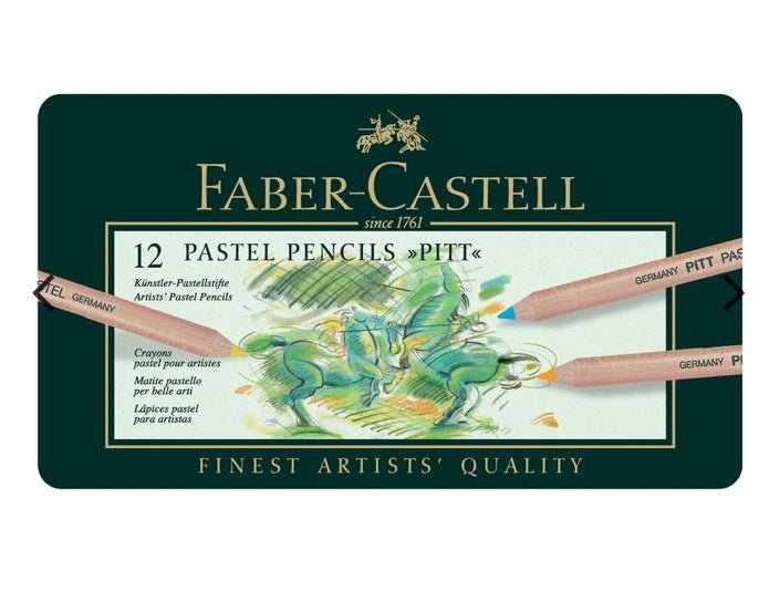Faber Castell Pitt Pastel Pencil Set - Pack of 12 - SCOOBOO - 112112 - Coloured Pencils