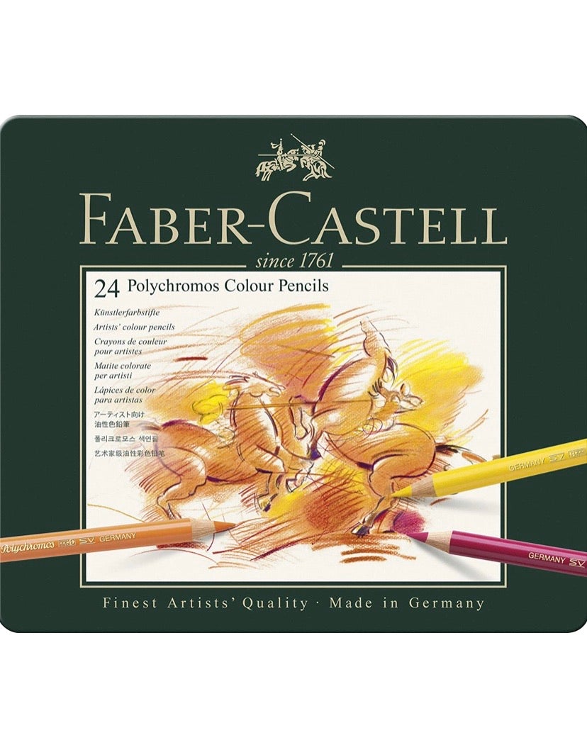 Faber-Castell Polychromos Color Pencil Set - Pack of 24 - SCOOBOO - 110024 - Coloured Pencils
