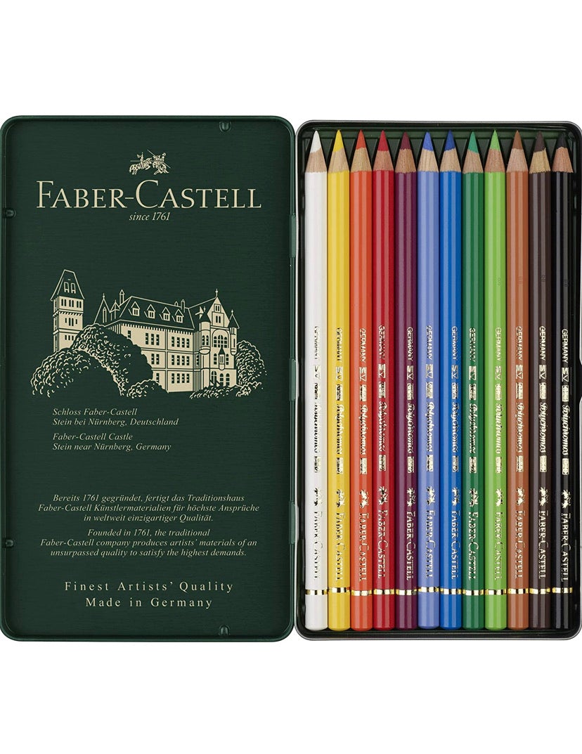 Faber-Castell Polychromos Color Pencil Set - Pack of 24 - SCOOBOO - 110024 - Coloured Pencils