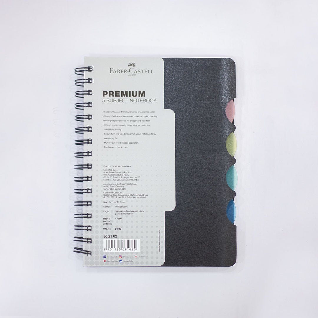 Faber-Castell Premium Subject Notebooks-A5 - SCOOBOO - 302162 - Ruled