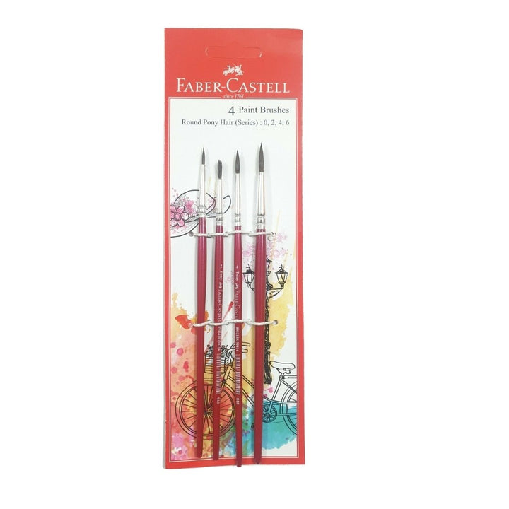 Faber-Castell Round Paint Brushes (Pony Hair) - SCOOBOO - 11 57 02 - Paint Brushes & Palette Knives