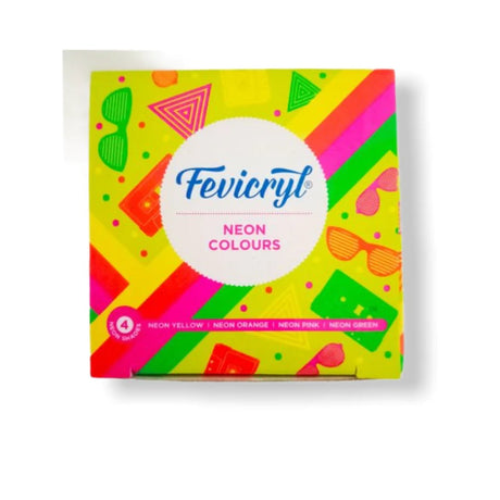 Fevicryl Neon Acrylic Colours Set - 4pc - SCOOBOO - Acrylic Colors