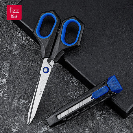 Fizz 2-in-1 Scissors and Utility Knife Set Blue - SCOOBOO - FZ21212 - SCISSORS