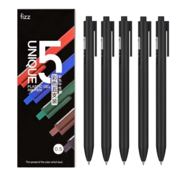 Fizz Gel Ink Pens 0.5-Set Of 5 - SCOOBOO - FZ440005 - Gel Pens