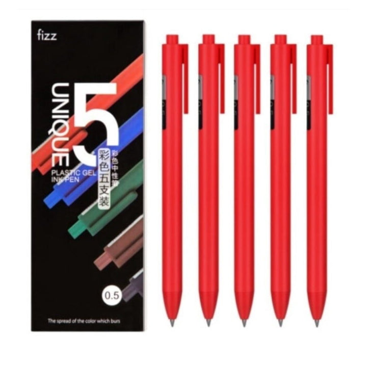 Fizz Gel Ink Pens 0.5-Set Of 5 - SCOOBOO - FZ440007 - Gel Pens