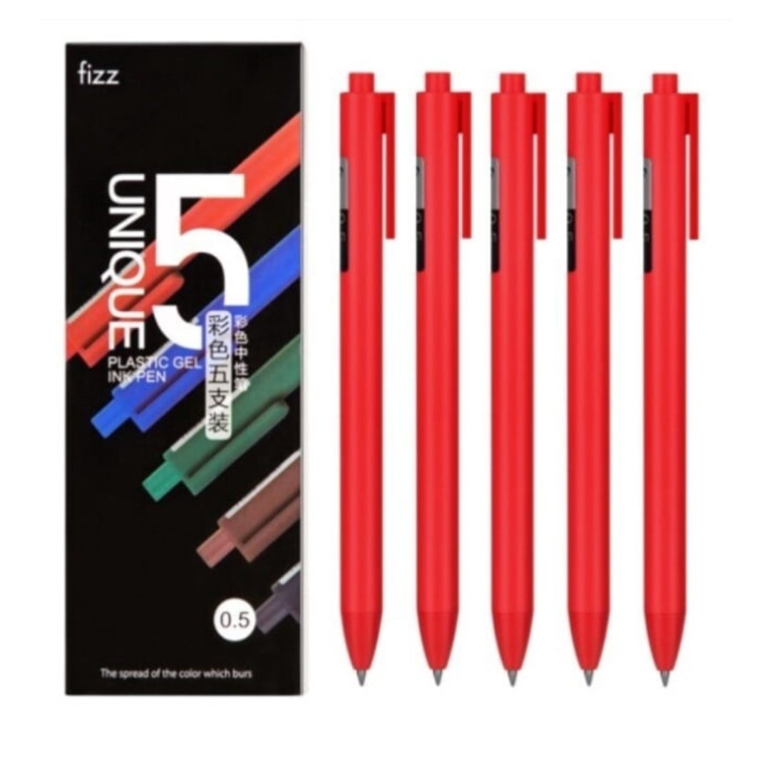 Fizz Gel Ink Pens 0.5-Set Of 5 - SCOOBOO - FZ440007 - Gel Pens