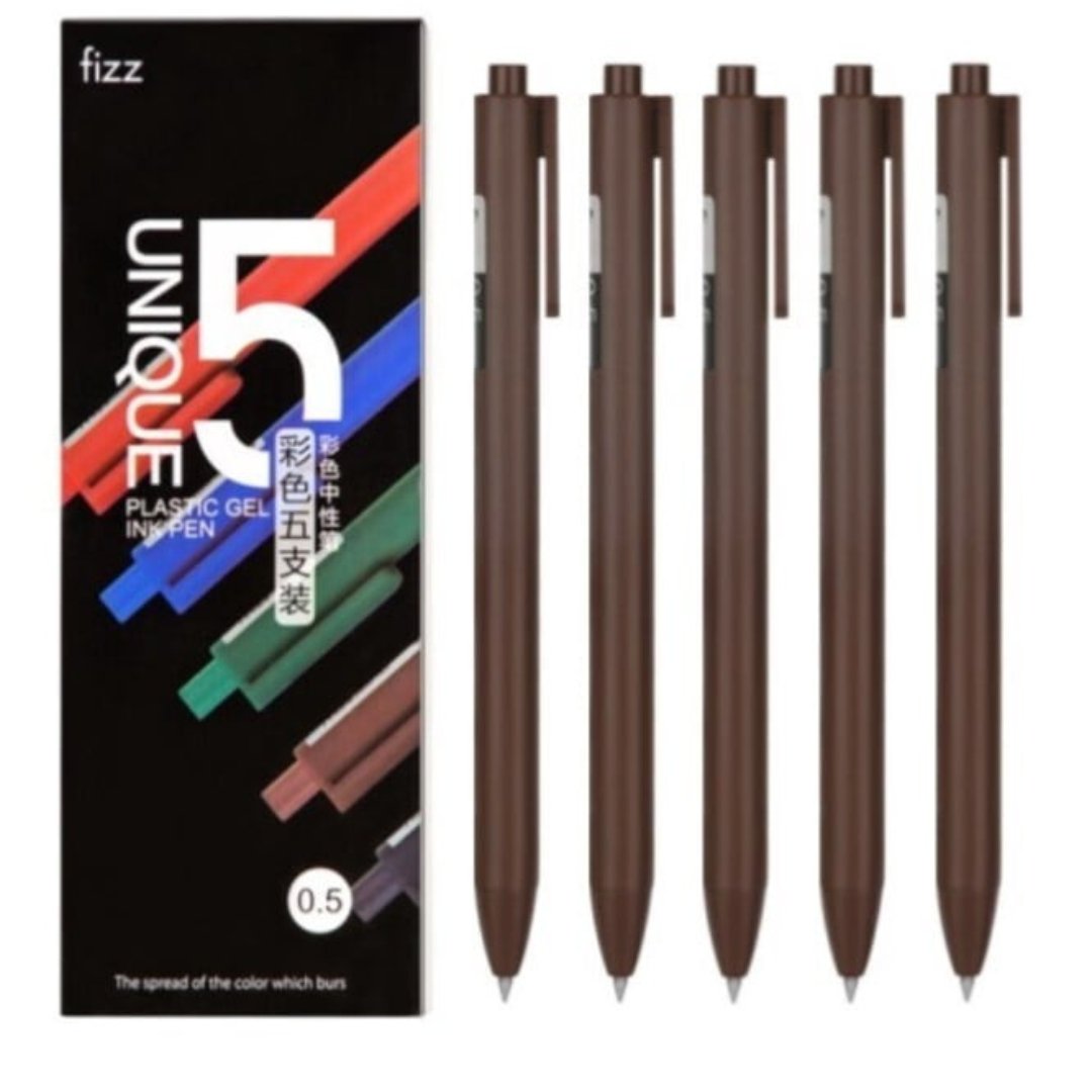 Fizz Gel Ink Pens 0.5mm-Set Of 5 - SCOOBOO - FZ440007 - Gel Pens