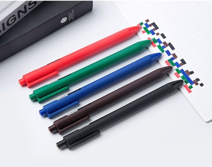 Fizz Multi color Ink 0.5mm Gel Press Pens Pack of 5
