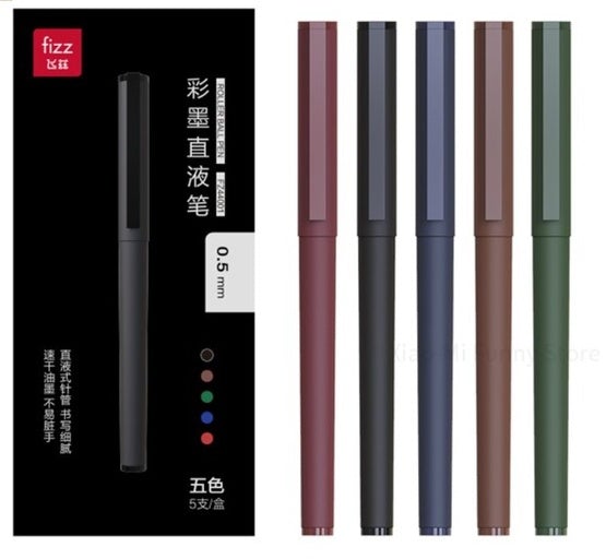 Fizz Multicolor Straight Liquid 0.5mm Roller Ball Pens - SCOOBOO - FZ44001 - Roller Ball Pen