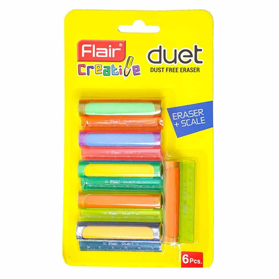 Flair Creative Duet Eraser+Scale - SCOOBOO - Eraser & Correction