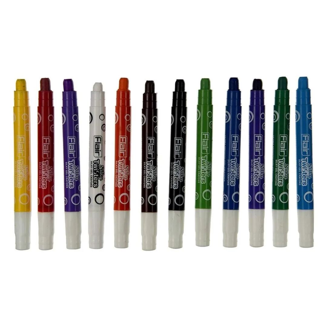 Flair Creative Silky Gel Crayons Pack Of 12 - SCOOBOO - -