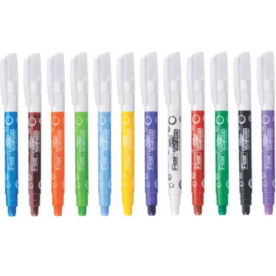 Flair Creative Silky Gel Crayons Pack Of 12 - SCOOBOO - -