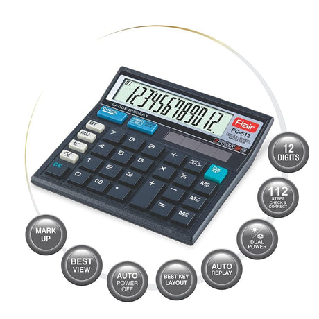 Flair Electronic Calculator (FC-512M) - SCOOBOO - FC-512M - Digital Calculators