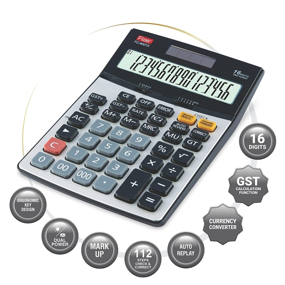 Flair Electronic Calculator (FC-900TX) - SCOOBOO - Digital Calculators