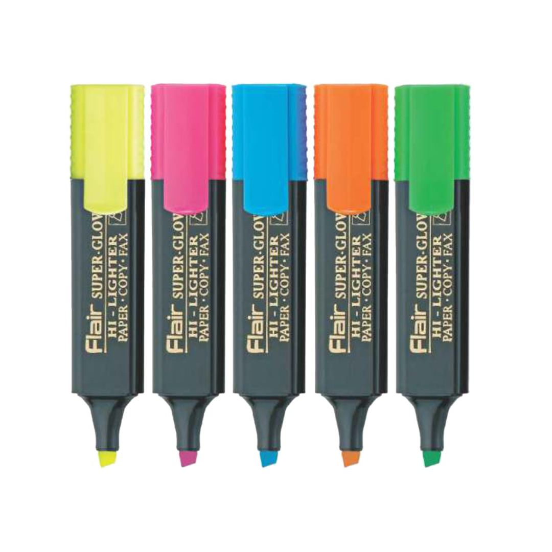 Flair Super Glow Highlighter Pack Of 5 - SCOOBOO - SCOOBOO