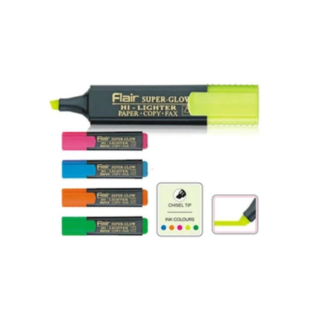 Flair Super Glow Highlighter Pack Of 5 - SCOOBOO - Highlighter