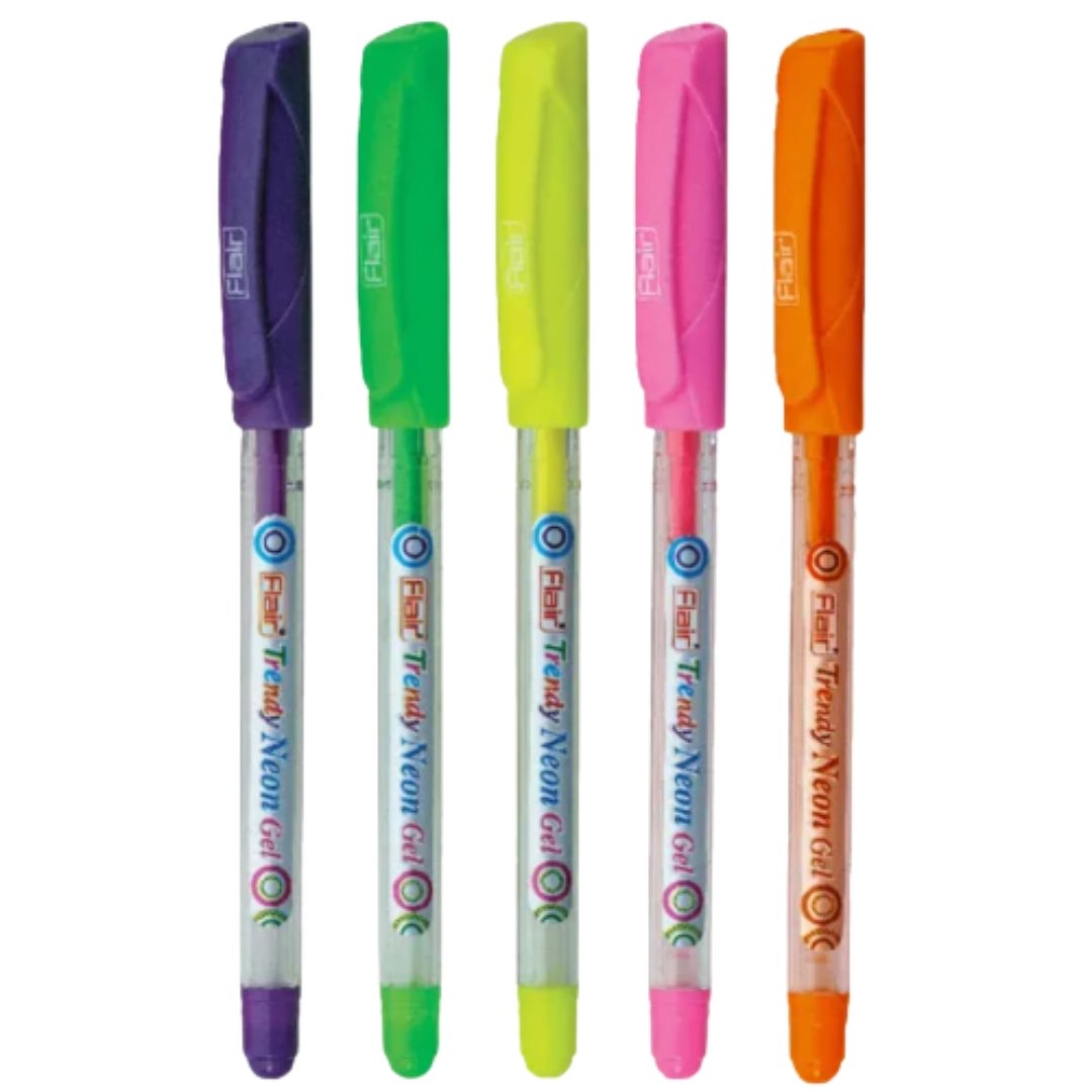 Flair Trendy Neon Gel Pens Pack Of 10 - SCOOBOO - Gel Pens