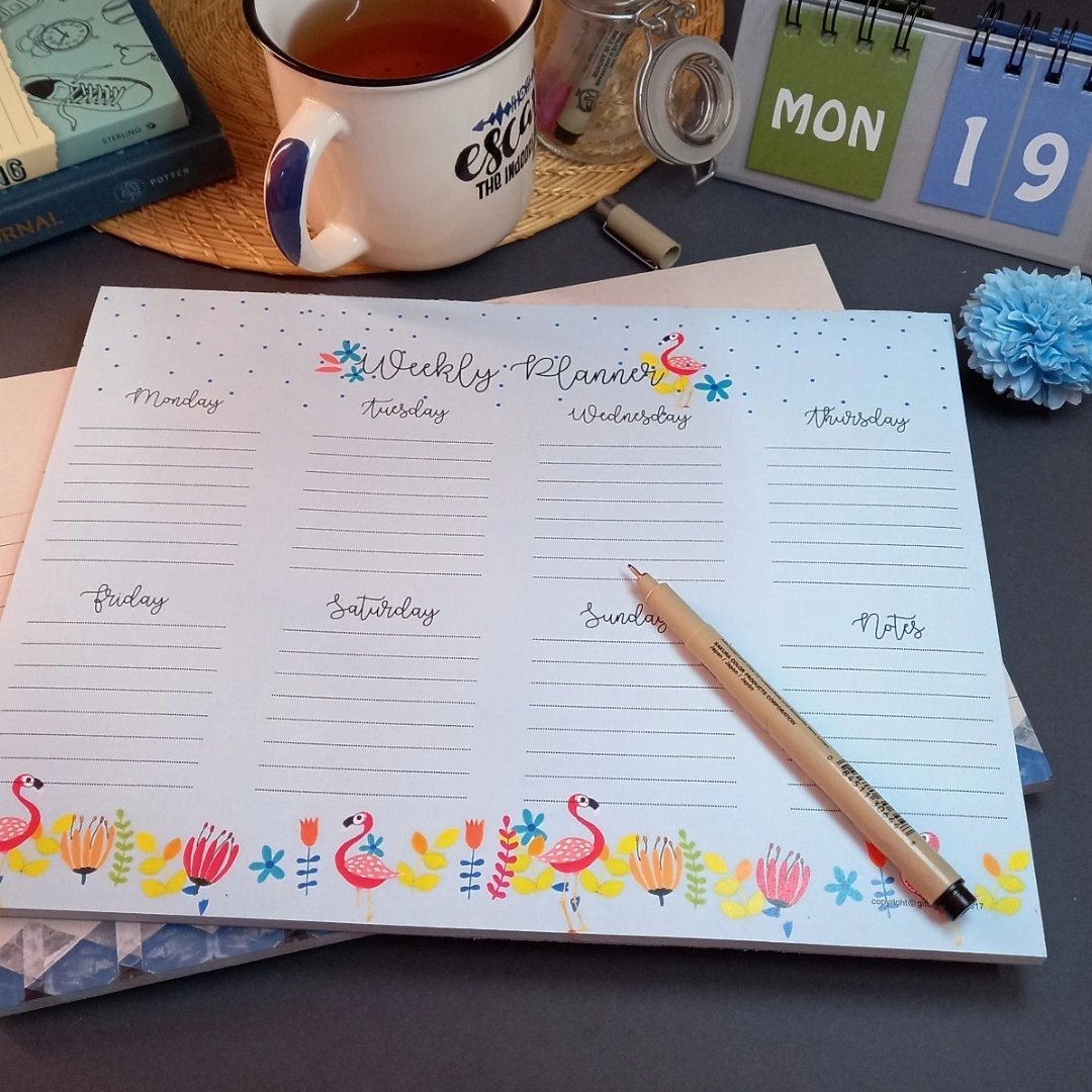 Flamingo Weekly Planner Notepad - SCOOBOO - Planners
