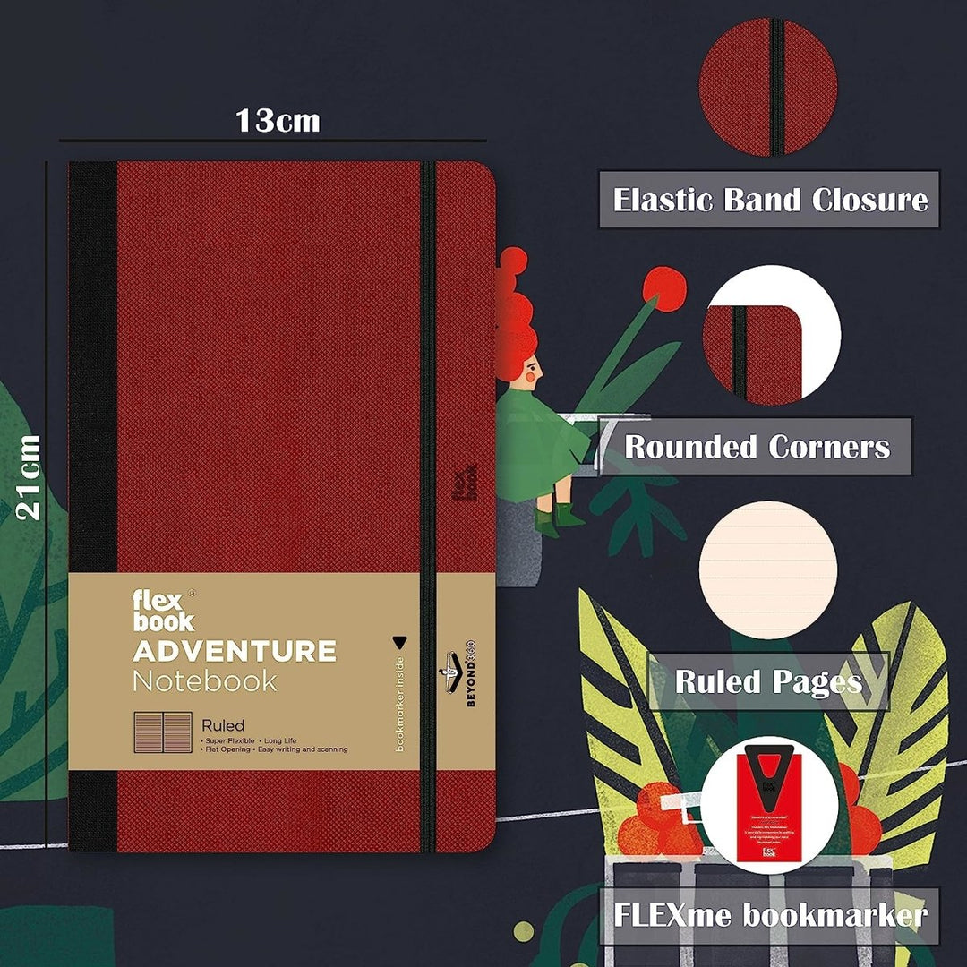 Flexbook Adventure Series Red- Ruled- Medium - SCOOBOO - 21.0008-TGM - Ruled