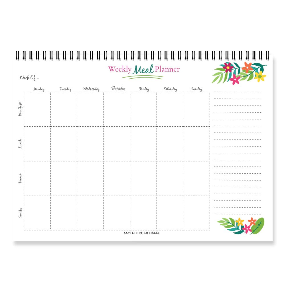 Floral Weekly Meal Planner - SCOOBOO - Planners