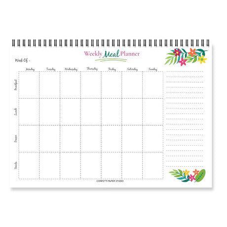 Floral Weekly Meal Planner - SCOOBOO - Planners