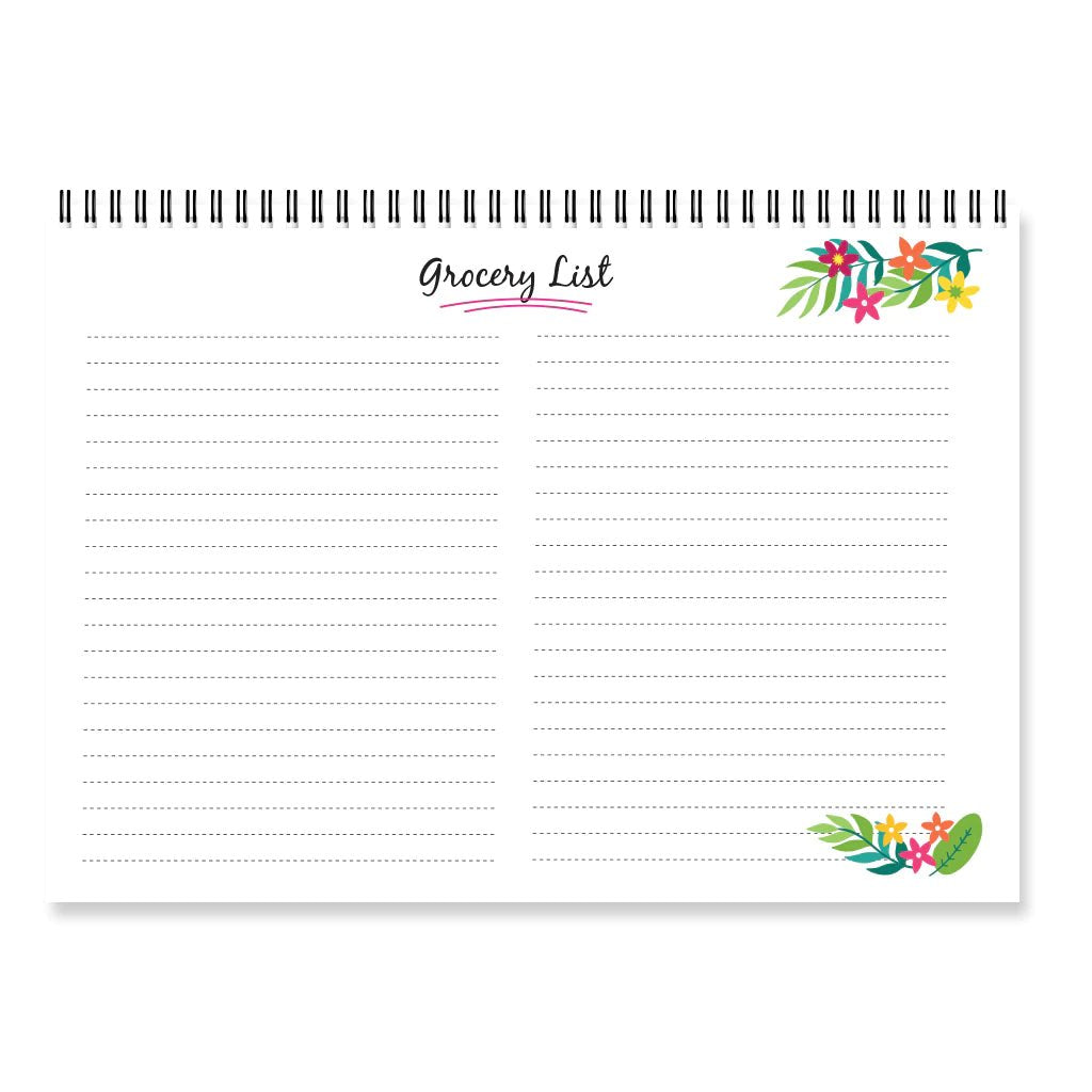 Floral Weekly Meal Planner - SCOOBOO - Planners