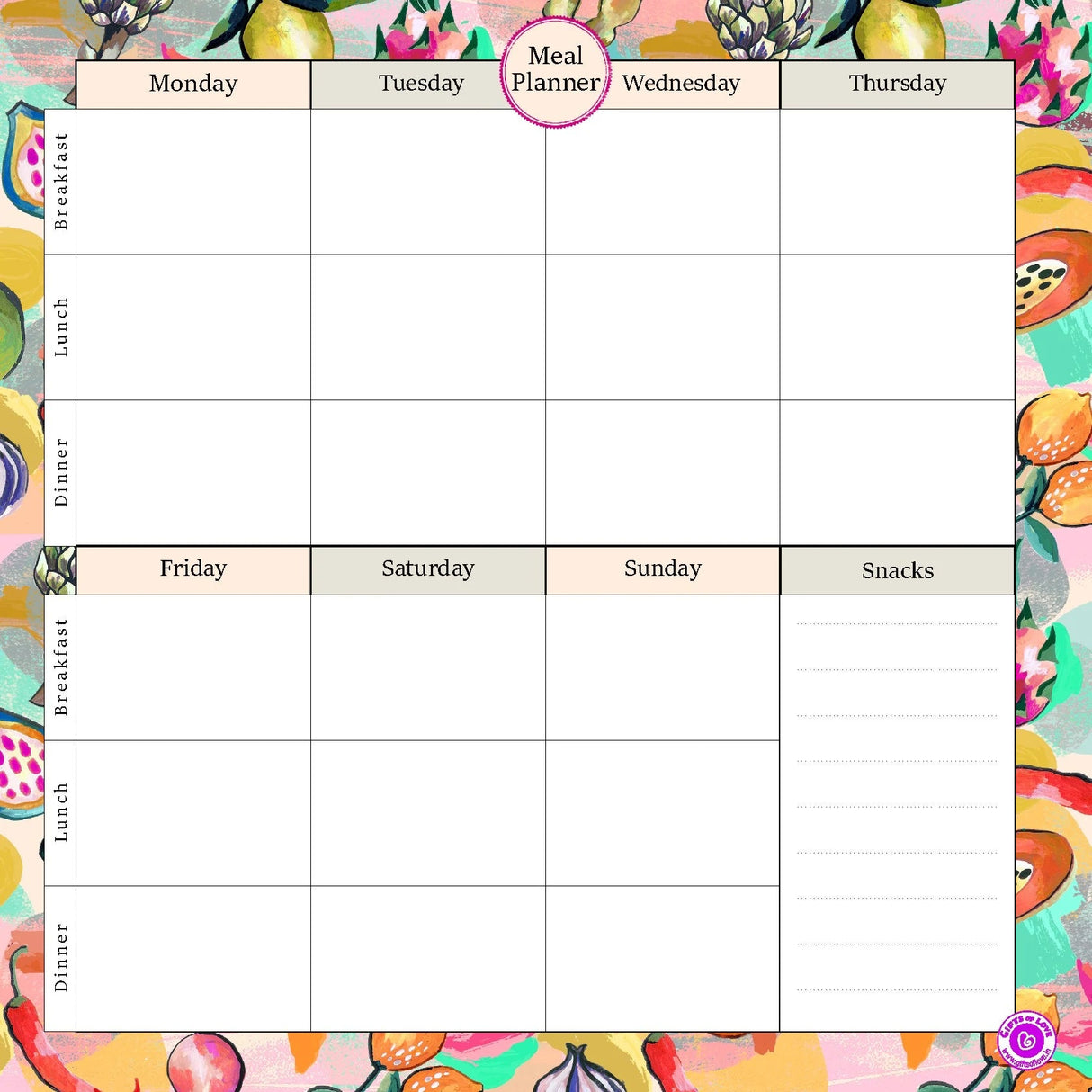 FRESCA MAGNETIC REWRITABLE WEEKLY MEAL PLANNER - SCOOBOO - Planners