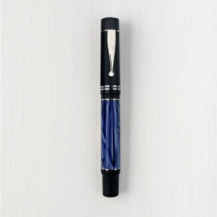 Gioia Alleria Mare Blue-Black Marbled Rhodium Fountain Pen - SCOOBOO - GA-700- B - Fountain Pen