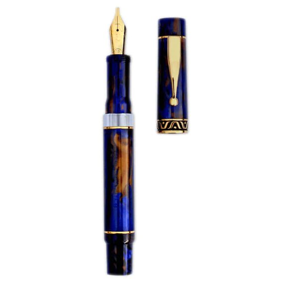 Gioia Bellevista Crepuscola Blue-brown Fountain Pen - SCOOBOO - GB-902-M - Fountain pen