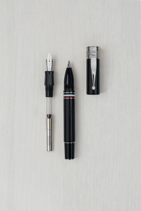 Gioia Partenope Dual Pen- Fountain Pen & Rollerball Pen -Black RT - SCOOBOO - GP-808-M - Roller Ball Pen