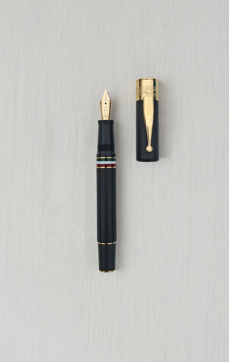 Gioia Partenope Dual Pen- Fountain Pen & Rollerball Pen- Black Sand GT - SCOOBOO - GP-816-M - Roller Ball Pen