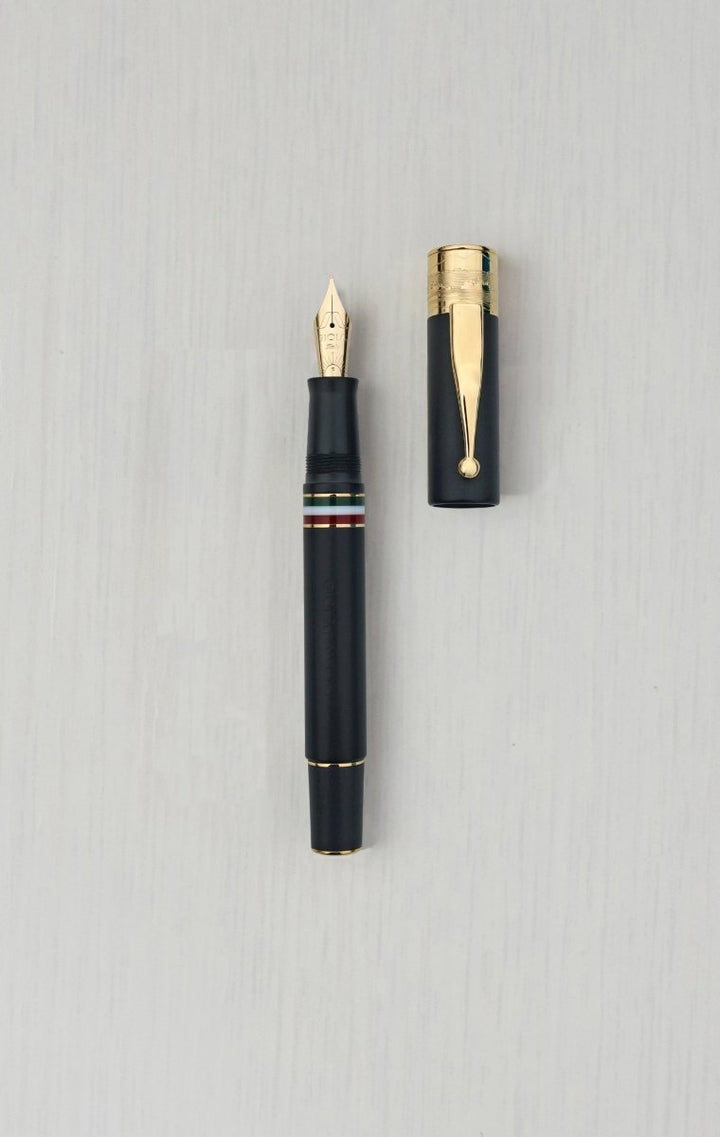 Gioia Partenope Dual Pen- Fountain Pen & Rollerball Pen- Black Sand GT - SCOOBOO - GP-816-M - Roller Ball Pen