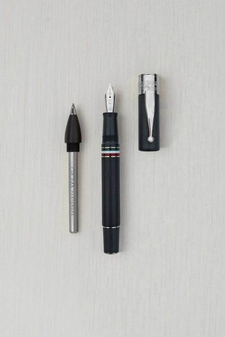 Gioia Partenope Dual Pen- Fountain Pen & Rollerball Pen- Black Sand RT - SCOOBOO - GP-812-M - Roller Ball Pen