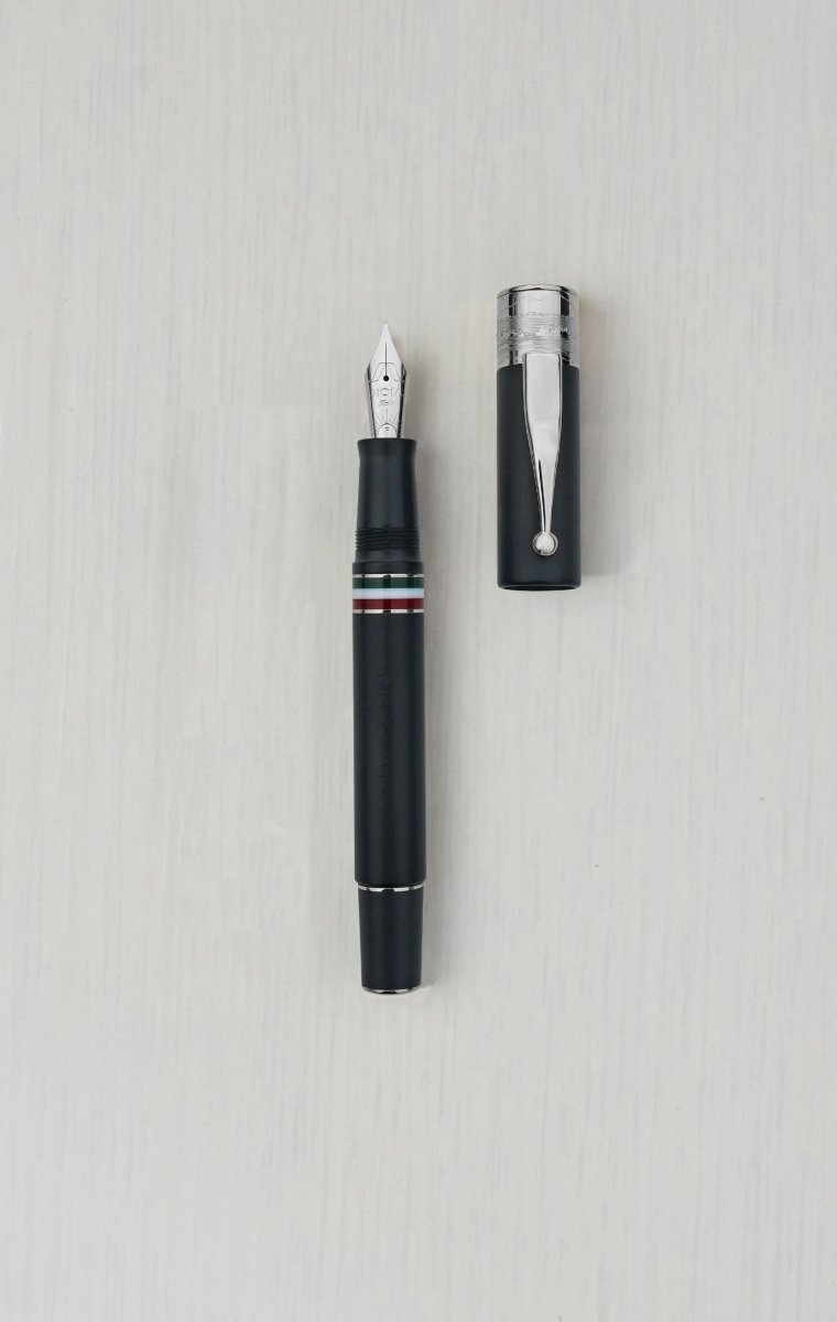 Gioia Partenope Dual Pen- Fountain Pen & Rollerball Pen- Black Sand RT - SCOOBOO - GP-812-M - Roller Ball Pen