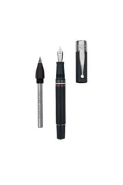 Gioia Partenope Dual Pen- Fountain Pen & Rollerball Pen- Black Sand RT - SCOOBOO - GP-812-M - Roller Ball Pen