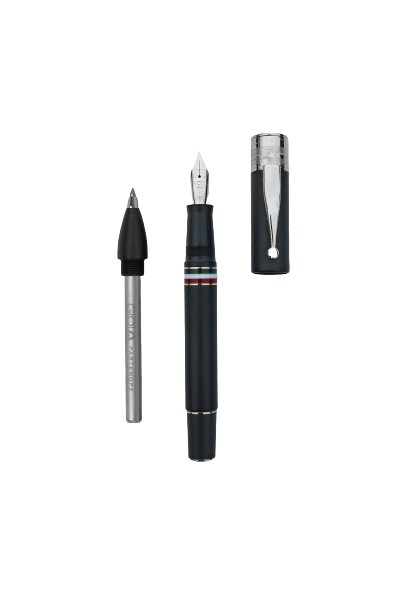 Gioia Partenope Dual Pen- Fountain Pen & Rollerball Pen- Black Sand RT - SCOOBOO - GP-812-M - Roller Ball Pen