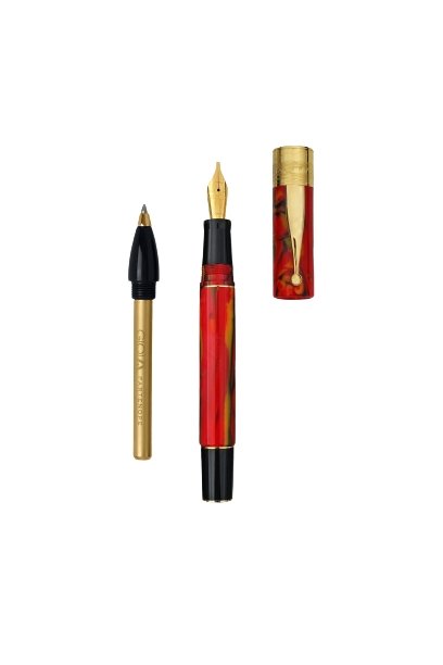 Gioia Partenope Dual pen- Fountain Pen & Rollerball Pen- Fiamma Flame GT - SCOOBOO - GP-830-M - Roller Ball Pen