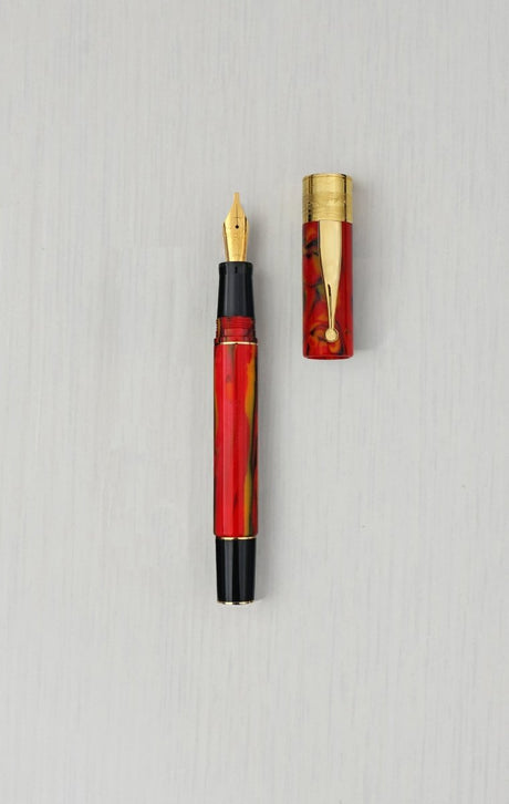 Gioia Partenope Dual pen- Fountain Pen & Rollerball Pen- Fiamma Flame GT - SCOOBOO - GP-830-M - Roller Ball Pen