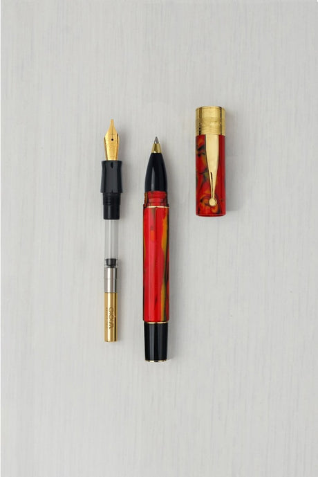 Gioia Partenope Dual pen- Fountain Pen & Rollerball Pen- Fiamma Flame GT - SCOOBOO - GP-830-M - Roller Ball Pen