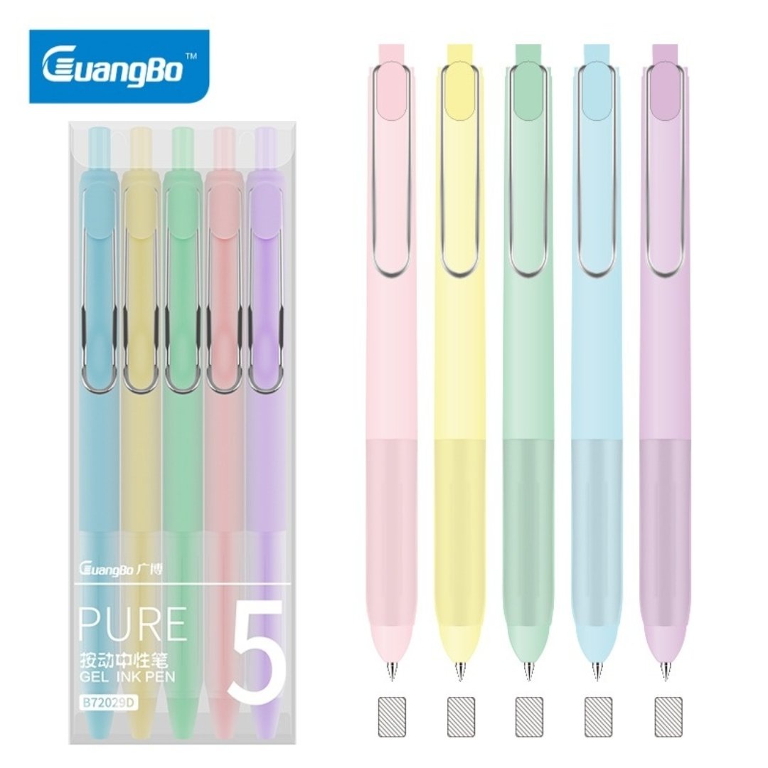 Guangbo 0.5mm black ink bullet gel pen -Pack of 5 - SCOOBOO - B72029D - Gel Pens