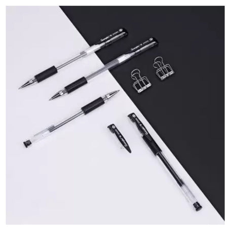 Guangbo 0.5mm Black Ink Gel Pen (Pack of 12) - SCOOBOO - ZX9009D - Gel Pens