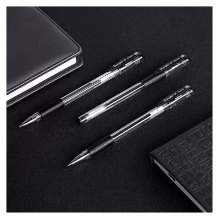 Guangbo 0.5mm Black Ink Gel Pen (Pack of 12) - SCOOBOO - ZX9009D - Gel Pens