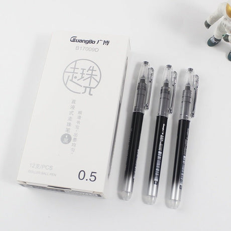 Guangbo Black Rollerball Pen Pack of 12 - SCOOBOO - B17009D - Roller ball Pen