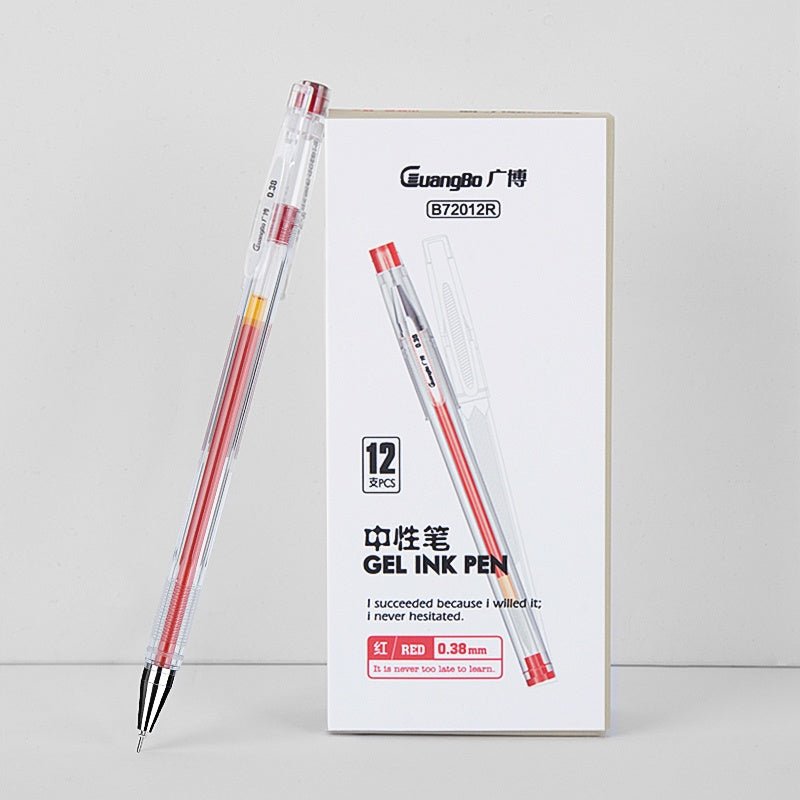 Guangbo Large-capacity Ink 0.38mm Gel Pen (Pack of 6) - SCOOBOO - B72012R - Gel Pens