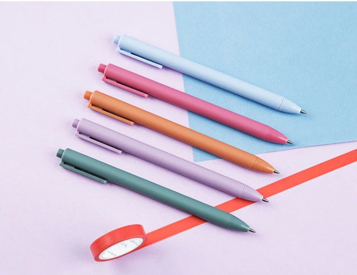 Guangbo Multicolor Retractable Gel Ink pen 0.5mm (Pack of 5) - SCOOBOO - B72031 - Gel Pens